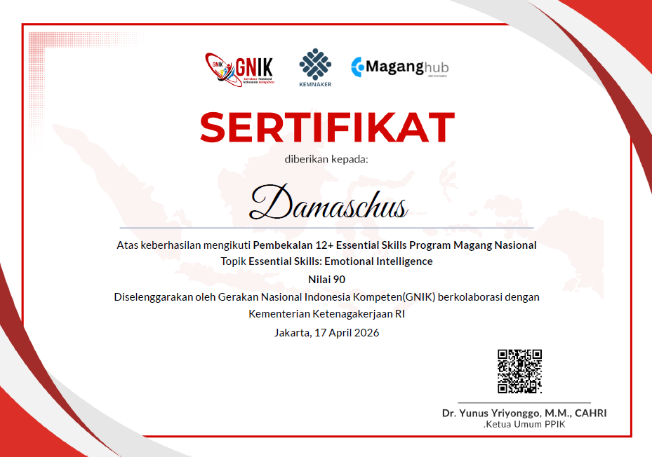 Sertifikat Skil Program Magang Nasional